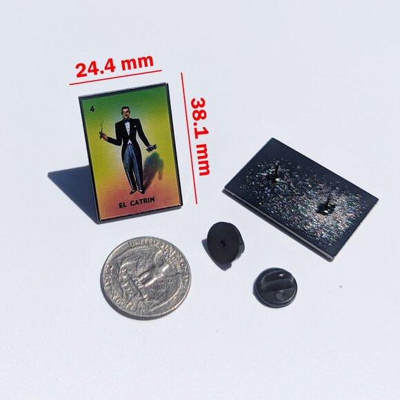 El Catrin Pin Loteria Pin For Caps Clothing Enamel Badge Mexican Game Pin - Picture 5 of 5